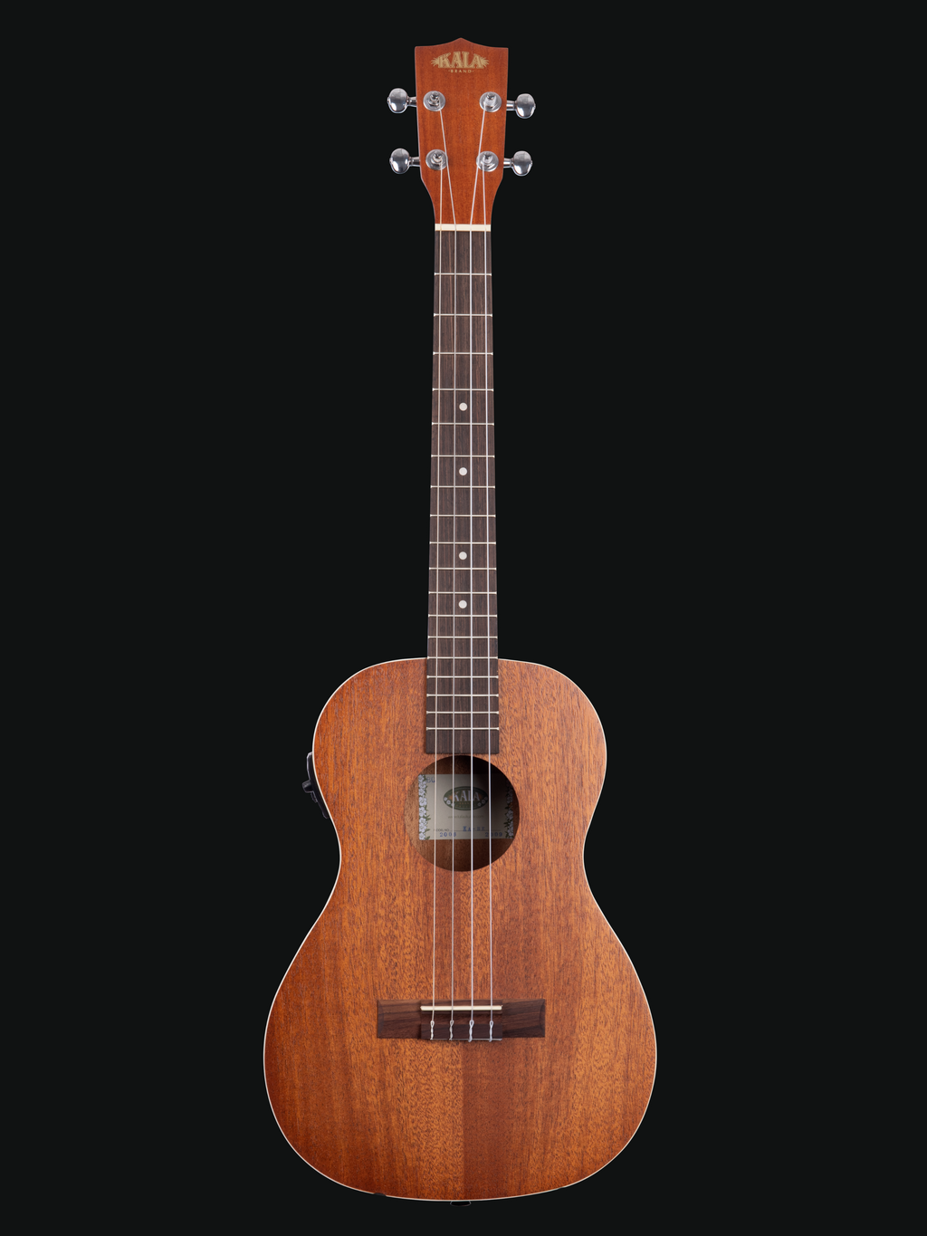 Kala Satin Mahogany Ukulele with Pickup and Kala Gig Bag - BARITONE SIZE