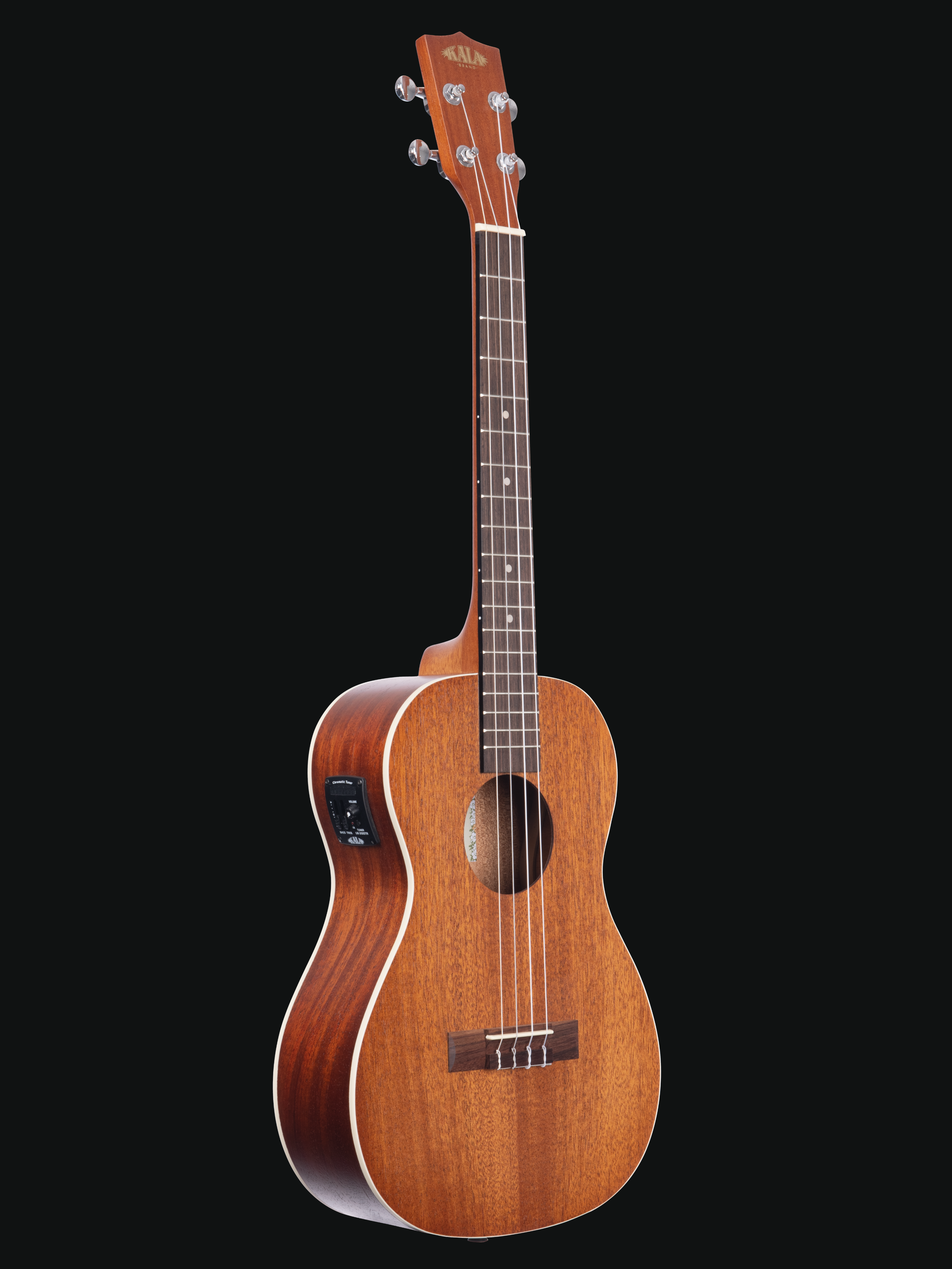 Kala Satin Mahogany Ukulele with Pickup and Kala Gig Bag - BARITONE SIZE