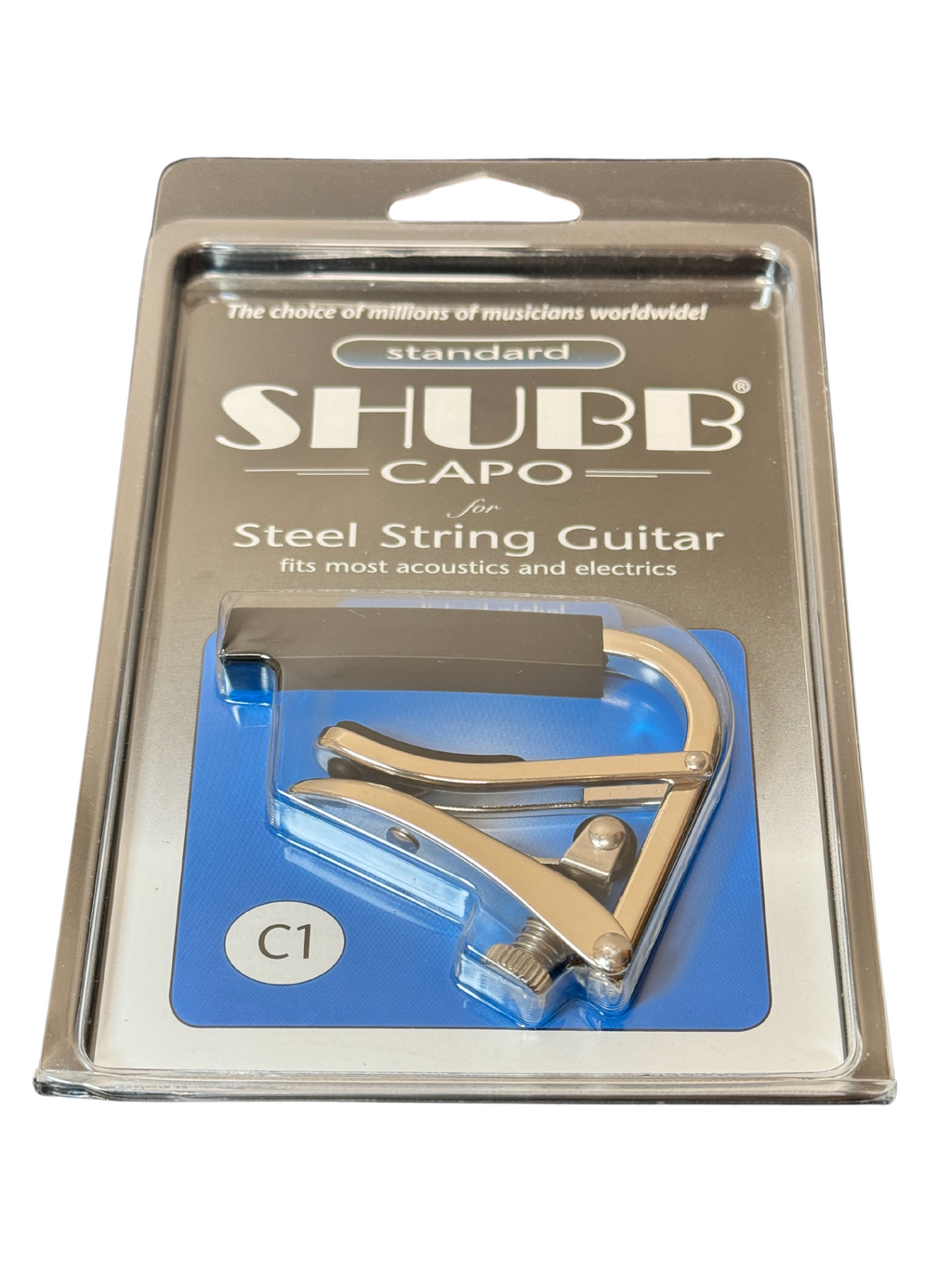 Shubb Capo for Steel String Guitar - NICKEL PLATED BRASS