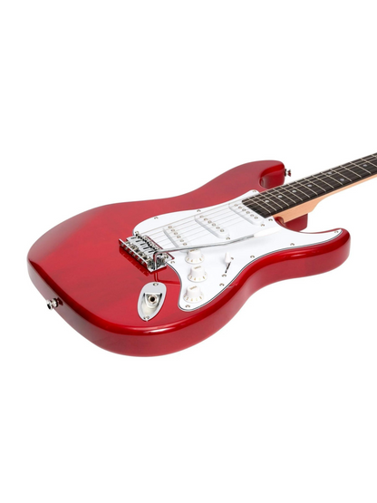 Casino ST-Style Electric Guitar and 15 Watt Amplifier Pack (Wine Red)