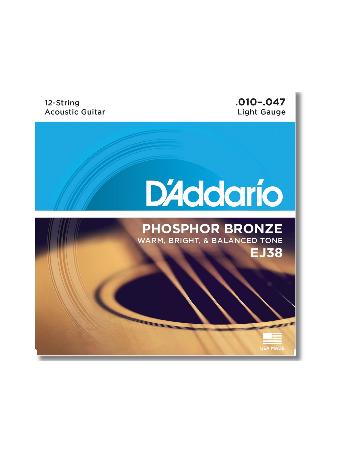 D'Addario Phosphor Bronze Acoustic Guitar Strings - 12 String