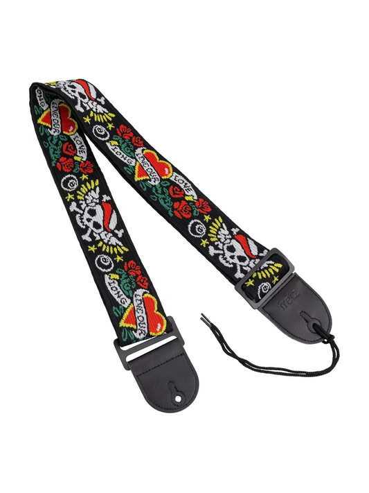 Fretz Woven Guitar Strap - Tattoo Design