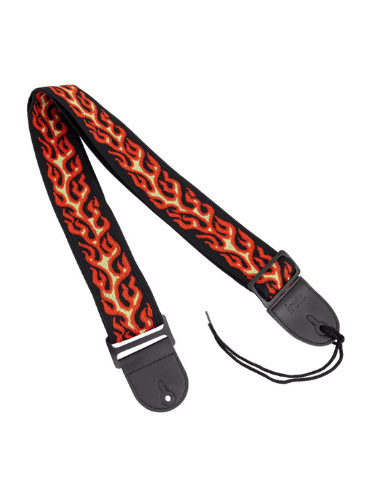 Fretz Woven Guitar Strap - Flame Design