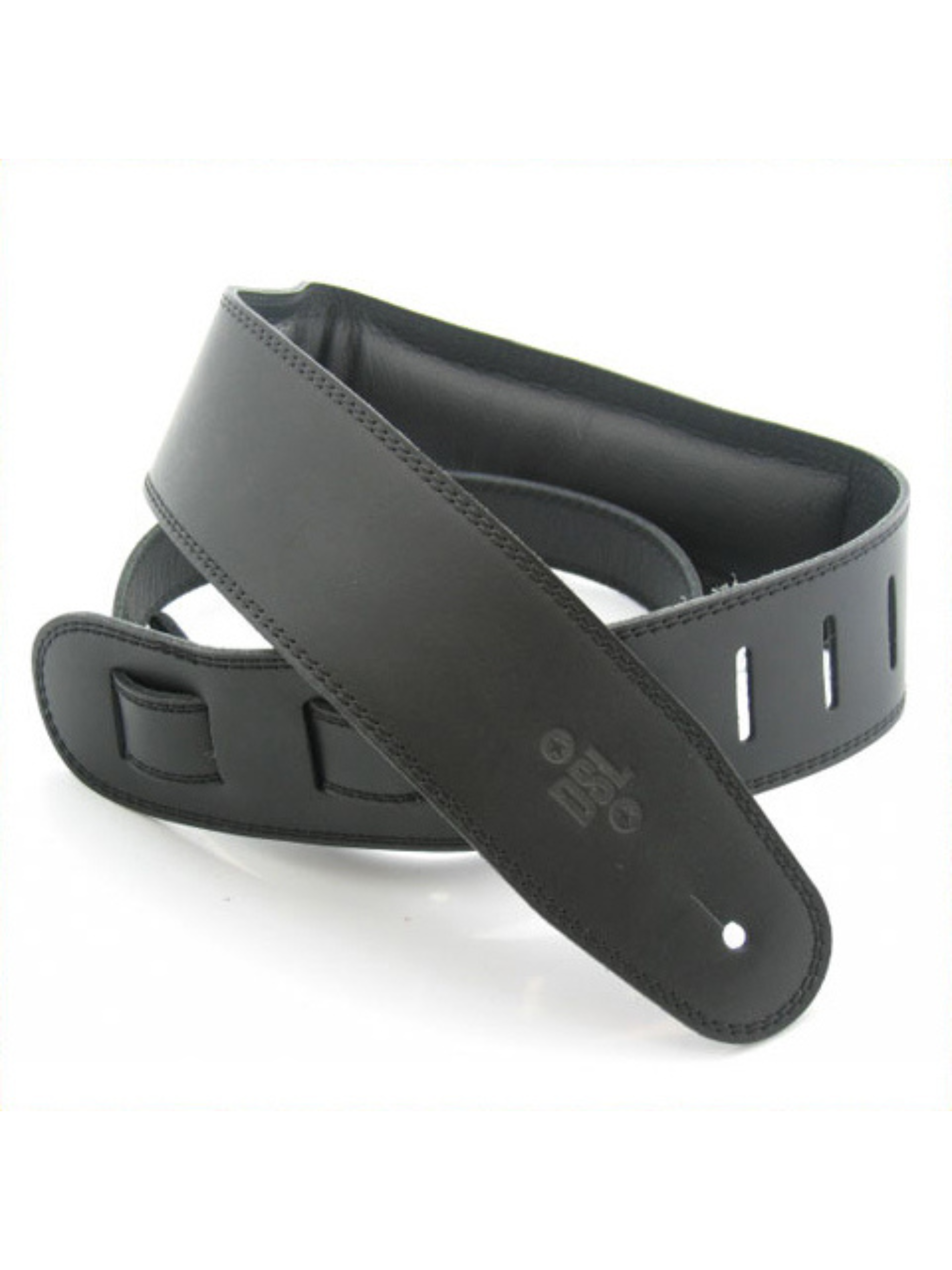 DSL Padded Guitar Strap - Black with Black Stitch