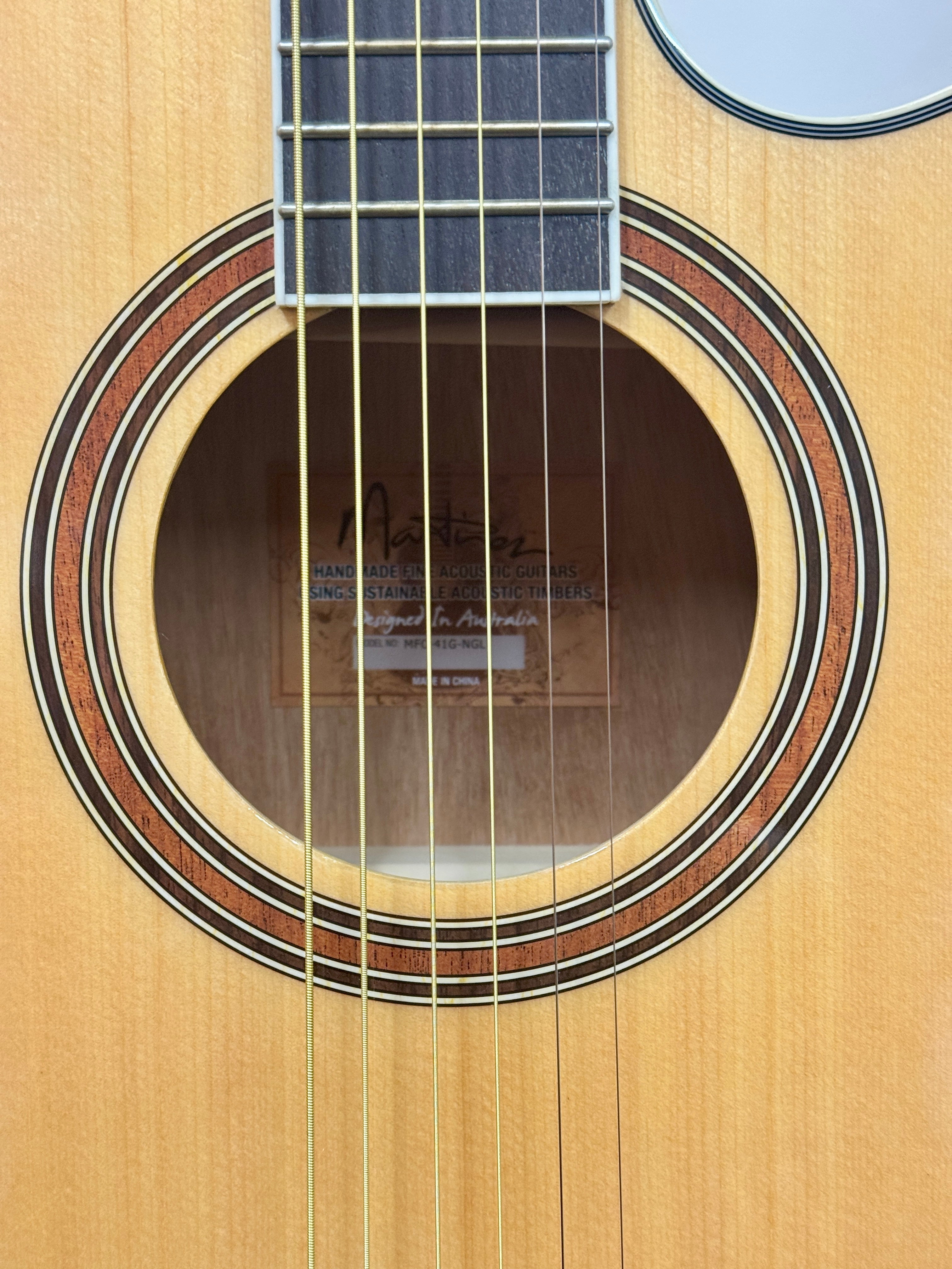 Martinez '41 Series' Acoustic Electric Guitar - Natural Gloss