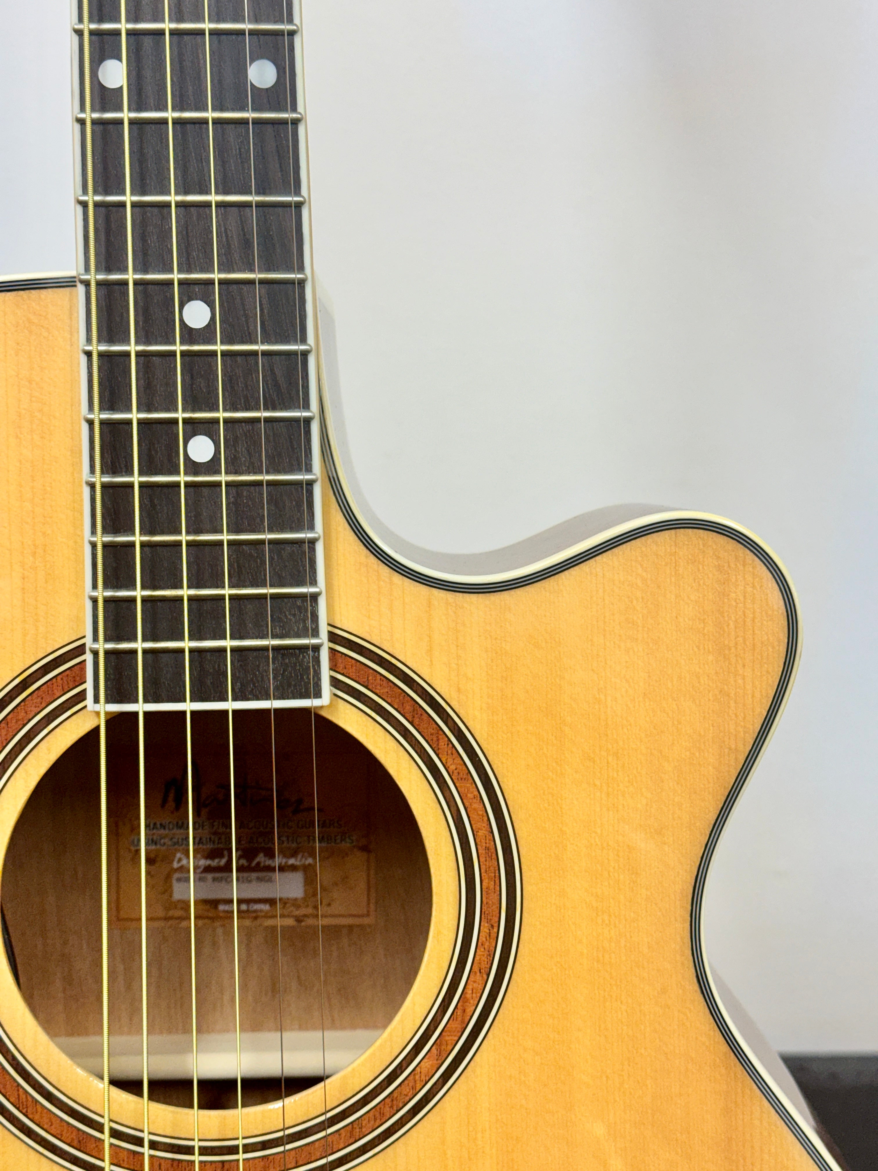 Martinez '41 Series' Acoustic Electric Guitar - Natural Gloss